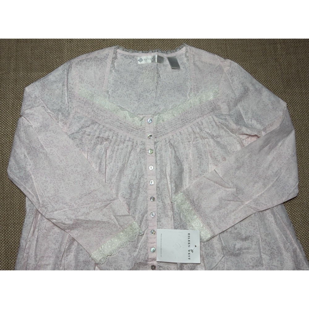 Eileen West Nightgown Women S Pink Lace Cotton Prairie Cottage Nightie Farmhouse